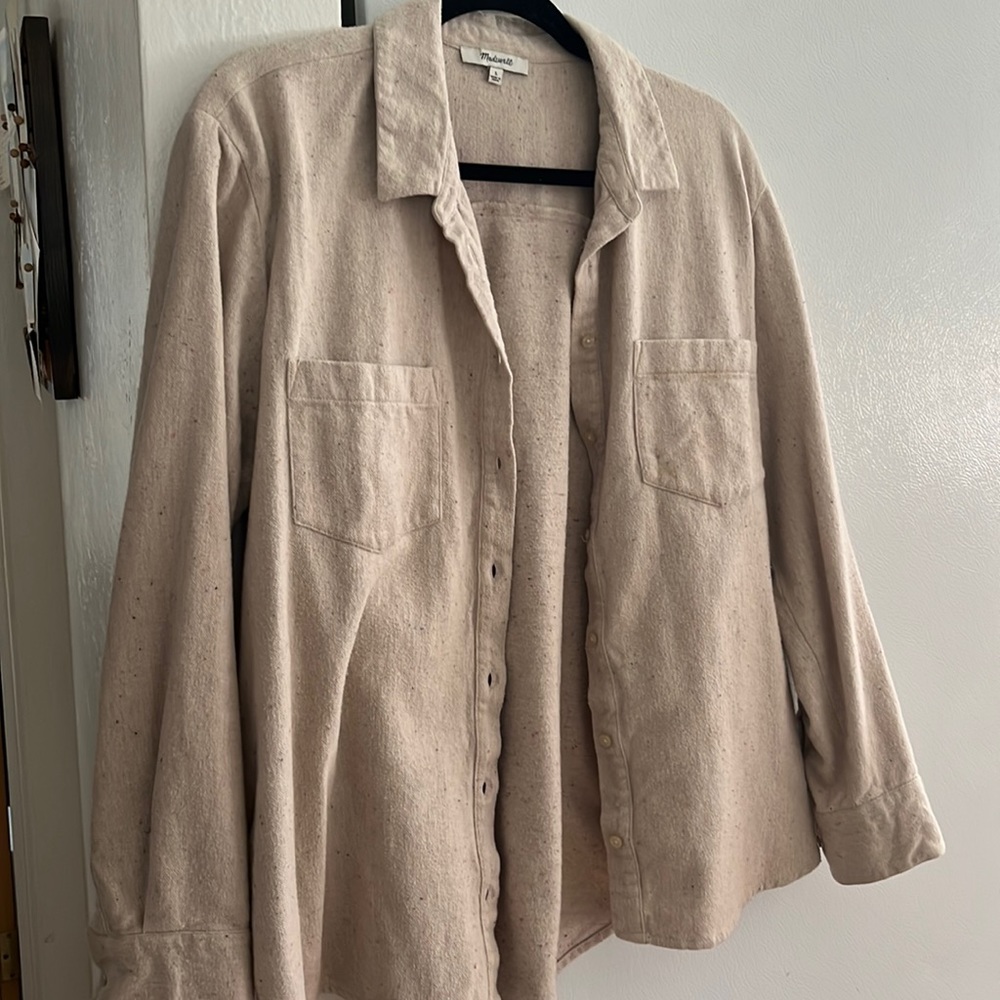 Madewell blush-colored flannel/shacket